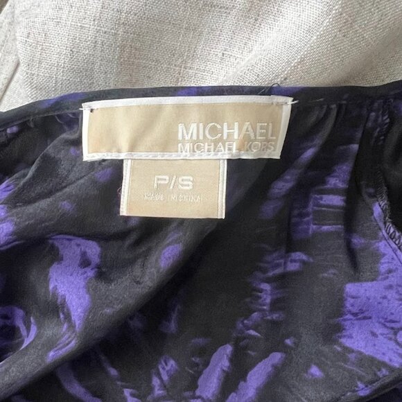 Michael Kors Purple Plum Peplum Long Sleeve Blouse Top Size Small - Picture 14 of 15